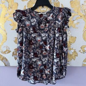 Baukjen Size 4 Floral Flutter Sleeve Blouse